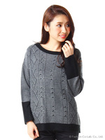 細ボーダーニットPO