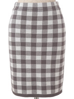 チェックニットタイトスカート