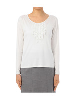 [L]シルク混フリルカットソー