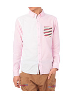 オックスボーダー切り替えシャツ