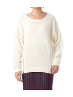 サイドジップ付きリブプルオーバー