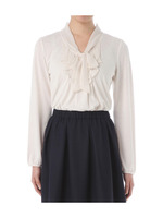 シフォン切り替えジャージプルオーバー