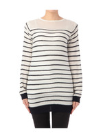 ボーダーデザインニットプルオーバー