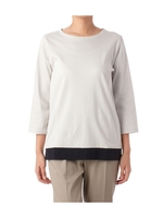 七分袖バイカラープルオーバー