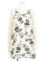 【店舗売れ筋アイテム】大花プリント袖シフォンサックＯＰ