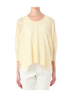 [S]リネン混変形ヘムラインプルオーバー