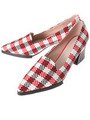 【ECURY】ギンガムチェック柄パンプス