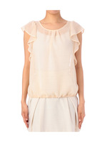 ラッフルスリーブシフォンブラウス