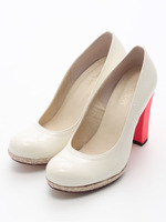 配色チャンキーヒール