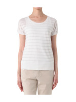 麻混ラメボーダーニット