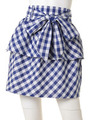 ギンガムチェックペプラムスカート