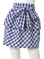 ギンガムチェックペプラムスカート