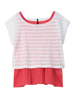 シースルーボーダーカットソー+タンクトップセット