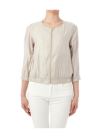 シャイニーレーヨンノーカラージャケット