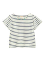 ビジューアクセ付ボーダープルオーバー