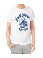 マリンプリントクルーネックTシャツ