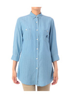 刺しゅう使いダンガリーシャツ