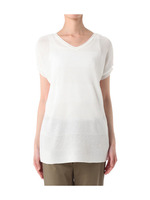 編み地切り替えVネックニットプルオーバー