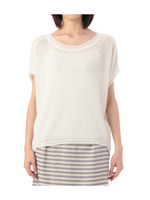 麻混ゆるニットプルオーバー