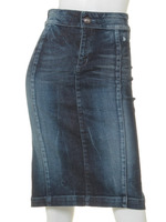 10.5oz コーティング ストレッチデニムスカート