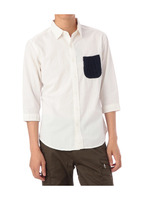 7分袖シャンブレーシャツ