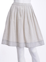 【BIJ】 ストライプ切り替えミディ丈SK