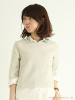 ビジューネックレス付プルオーバー