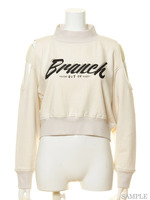 肩あきハイネックロゴトップス