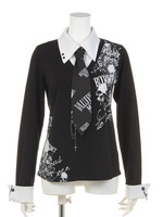 （REVIL）タイ付シャツ重ね風TOPS