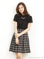 ダークチェックプリントスカート