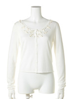 カラービジューニットカーデ