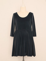 バックリボンベロアワンピ