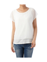 レイヤード風シフォンカットソー