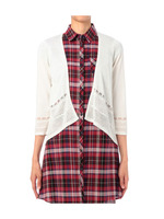 透かし編みニットカーディガン