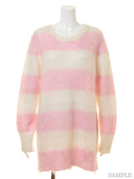 SHAGGY BORDER KNIT ONE-PIECE