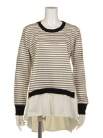 ボーダー×シャツチュニック