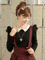 取り外し襟付フリルニット