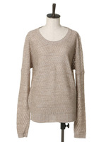 綿麻ウール　Mixニットプルオーバー