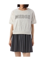 ロゴカットソー+ストライプワンピースセット