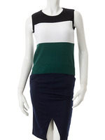 【CEDNIE】バイカラーボーダーニットトップス