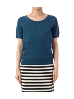 オーガンジーレースニット