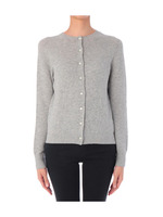 カシミヤクルーネックニットカーディガン