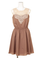 デコルテレースAラインワンピース