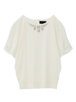 ビジュー使いドルマンカットソー