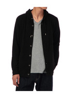 フード付き杢調ニットカーディガン