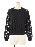 秋色レース切替長袖TOPS