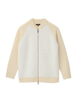 切り替えニットブルゾン風カーディガン