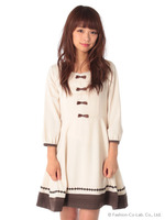 前リボン裾配色OP