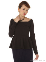 スクエアネックペプラムTOP