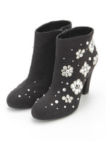 フラワービジューショートブーツ